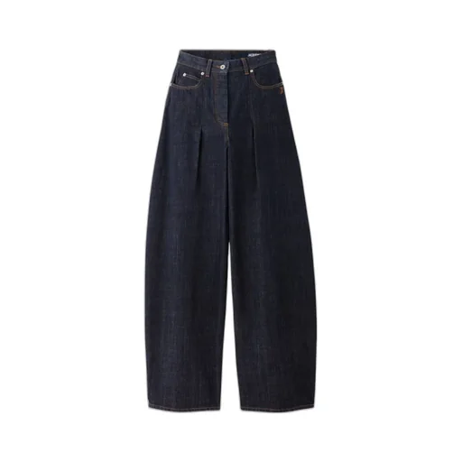 High-Waisted Curved Leg Jeans