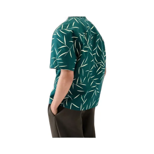 Leaf Printed Short-Sleeved Shirt