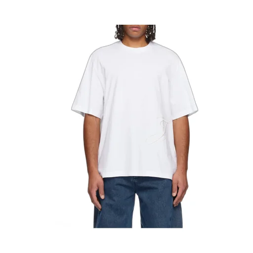 Logo Embroidered Straight Hem T-Shirt