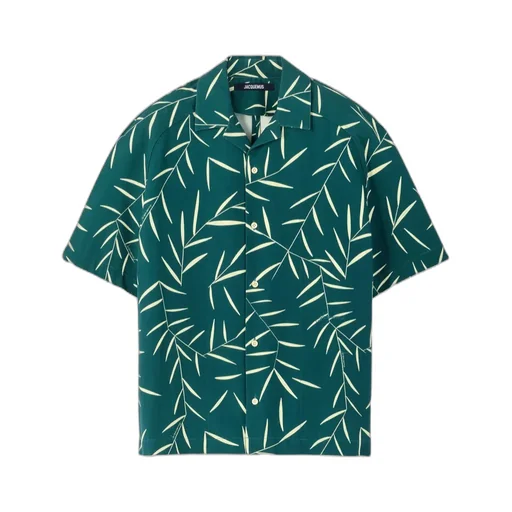 Leaf Printed Short-Sleeved Shirt