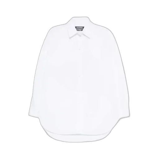 Long-Sleeve Curved-Hem Shirt