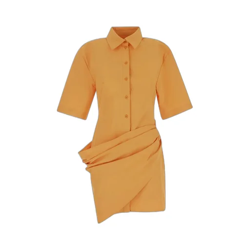 Camisa Draped Mini Shirt Dress