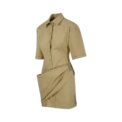 Camisa Draped Mini Shirt Dress