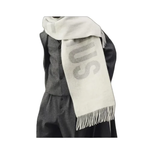 Logo Detailed Fringed Edge Scarf