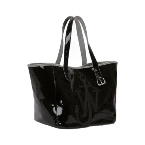 Belt Coated-Finish Denim Top Handle Bag