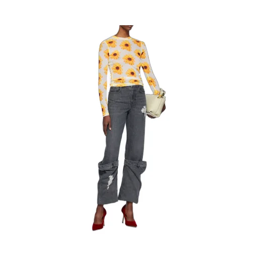 All-Over Patterned Crewneck Top