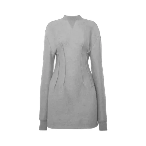 Textured Long Sleeved Hourglass Dress