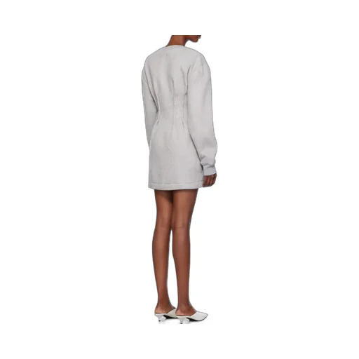 Textured Long Sleeved Hourglass Dress