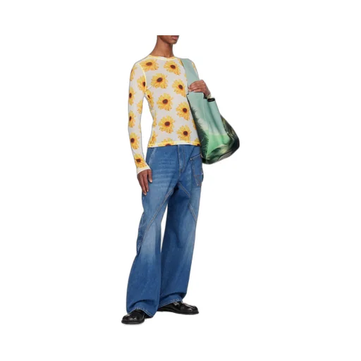 All-Over Patterned Crewneck Top