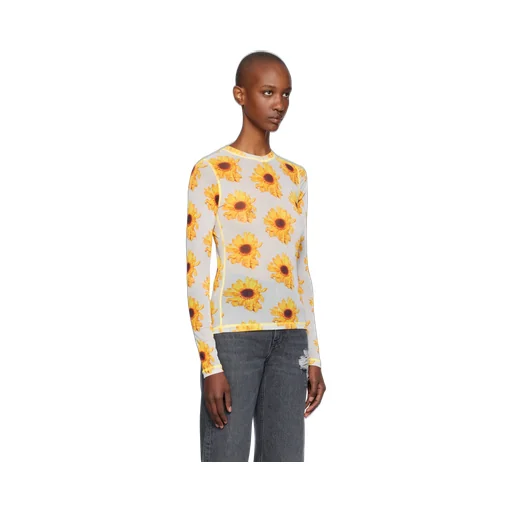 All-Over Patterned Crewneck Top