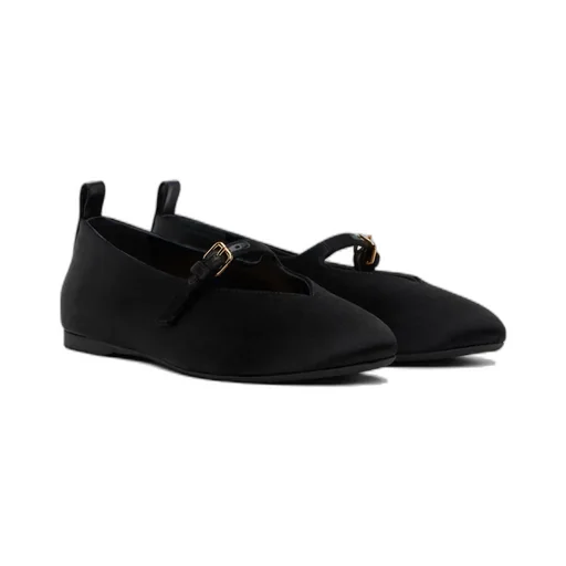 Pin-Button Belted Ballet Shoes