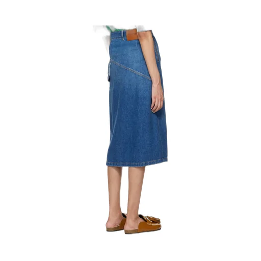 Logo Patch Twisted Midi Skirt