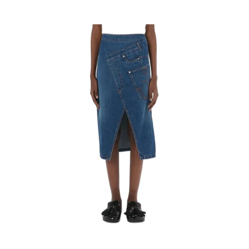 Logo Patch Twisted Midi Skirt
