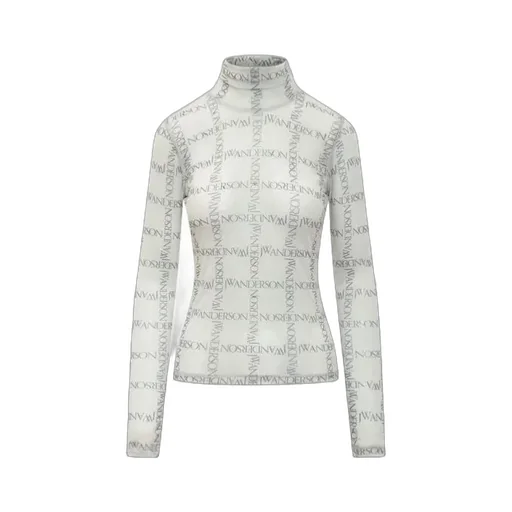 Logo Printed Semi-Sheer Top