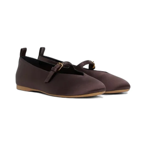 Pin-Button Belted Ballet Shoes