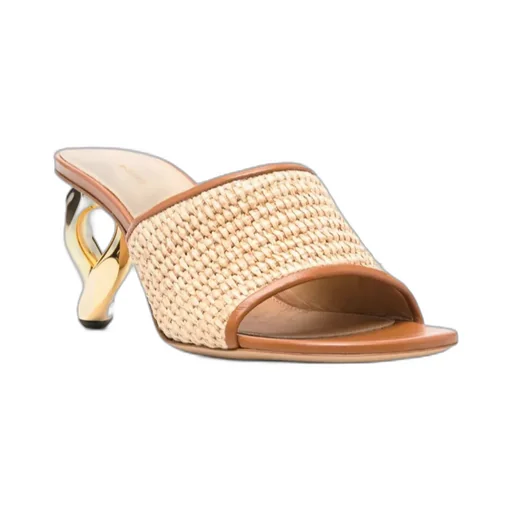 Sculpted Heel Woven Designed Sandals