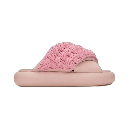 Knitted Detail Flat Slippers