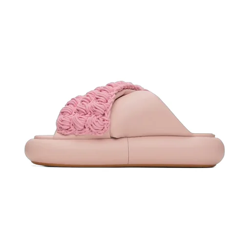 Knitted Detail Flat Slippers