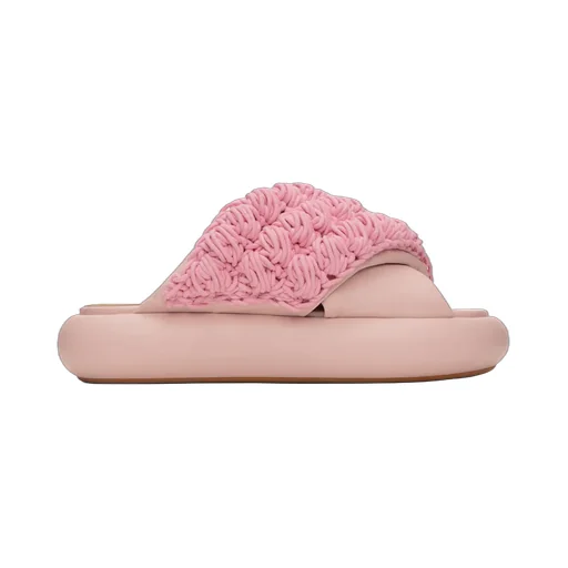 Knitted Detail Flat Slippers
