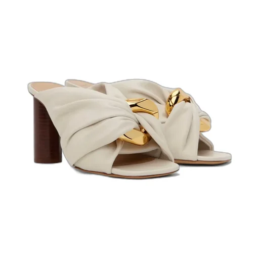 Corner Twisted Detail High-Heeled Sandals