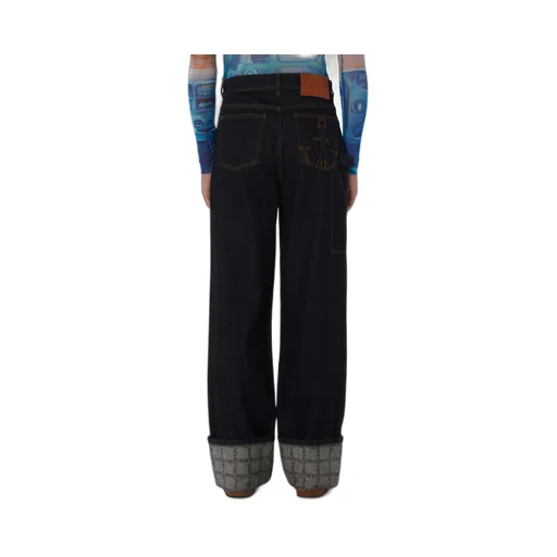 Logo Patch Straight Leg Jeans