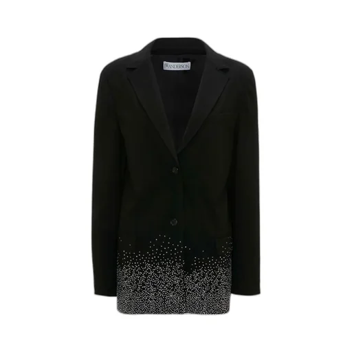Crystal-Embellished Single-Breasted Blazer