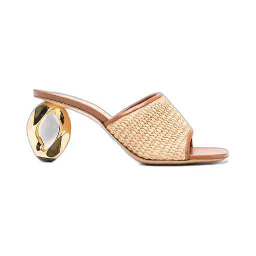 Sculpted Heel Woven Designed Sandals