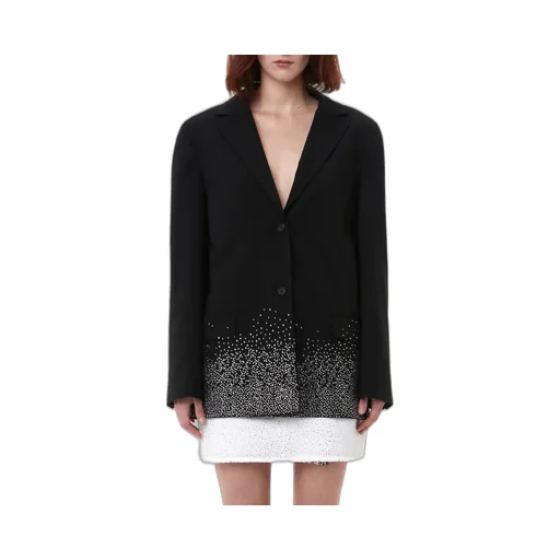 Crystal-Embellished Single-Breasted Blazer