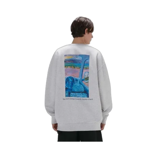 Anchor Embroidered Back Printed Sweatshirt