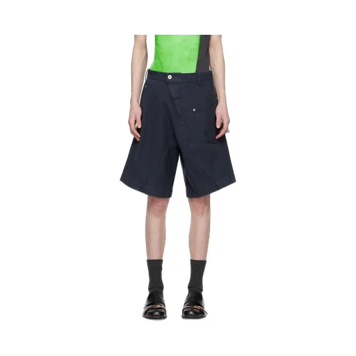 Knee-Length Twisted Bermuda Shorts