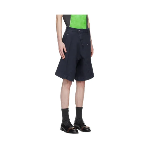 Knee-Length Twisted Bermuda Shorts