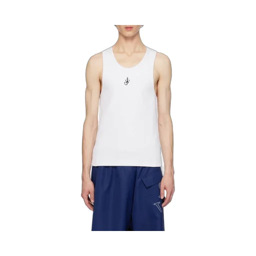 Logo-Embroidered Ribbed-Knit Sleeveless Tank Top
