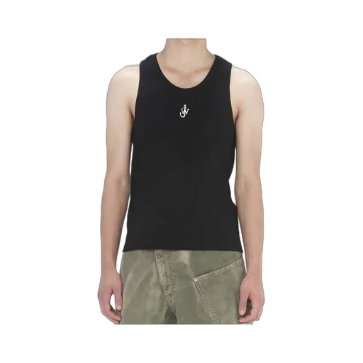 Logo-Embroidered Ribbed-Knit Sleeveless Tank Top