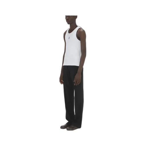 Logo-Embroidered Ribbed-Knit Sleeveless Tank Top