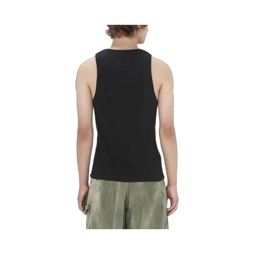Logo-Embroidered Ribbed-Knit Sleeveless Tank Top