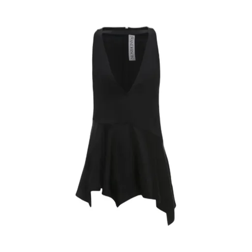 V-Neck Ruffled Hem Satin Top