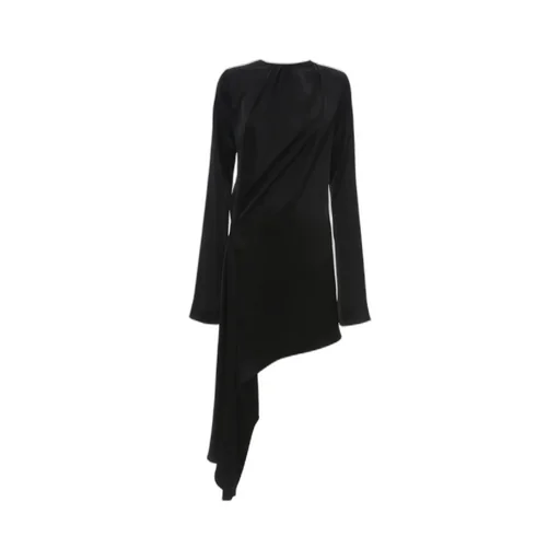 Long-Sleeve Asymmetric-Hem Dress
