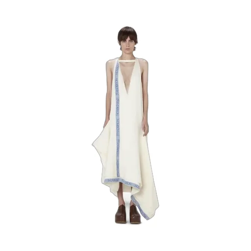 V-Neck Asymmetric Maxi Dress