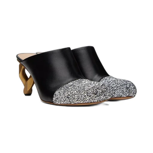 Crystal Muller-Style High Heels