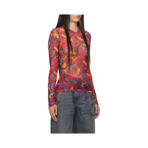 Abstract Pattern Print Long-Sleeved T-Shirt