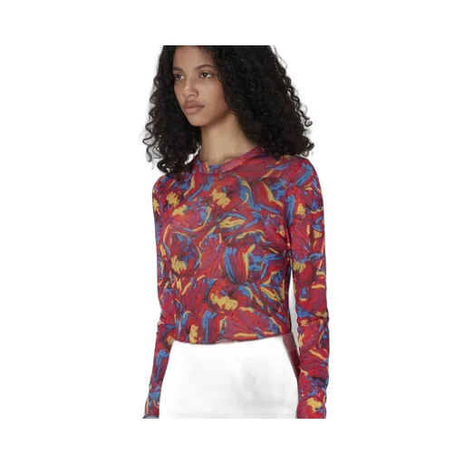 Abstract Pattern Print Long-Sleeved T-Shirt