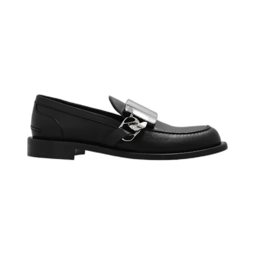 Logo-Engraved Leather Loafers