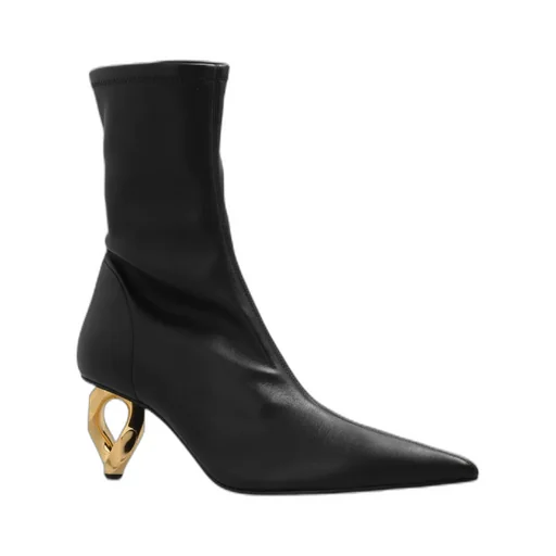 Pointed-Toe Heeled Ankle Boots