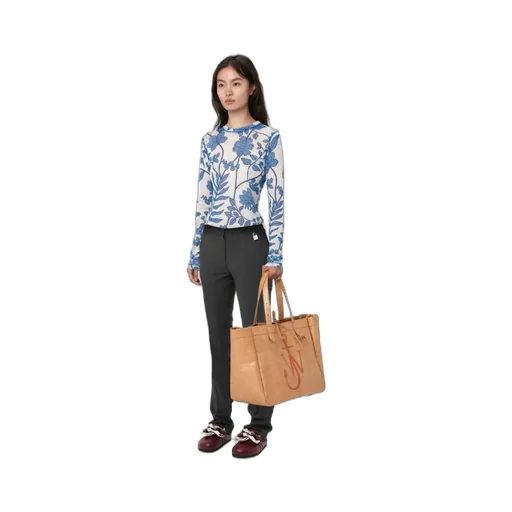 High-Waisted Cotton Trousers