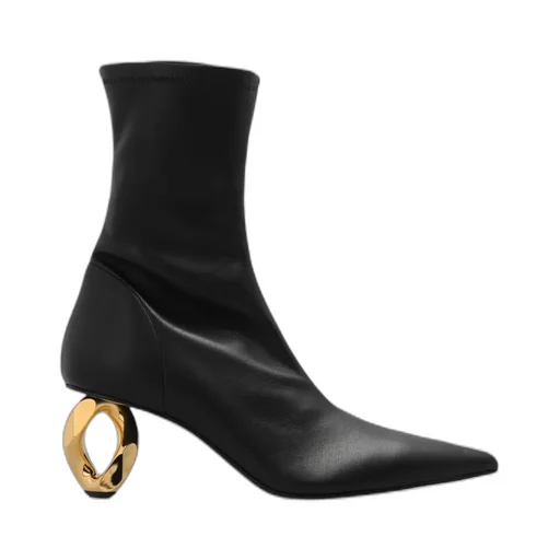 Pointed-Toe Heeled Ankle Boots
