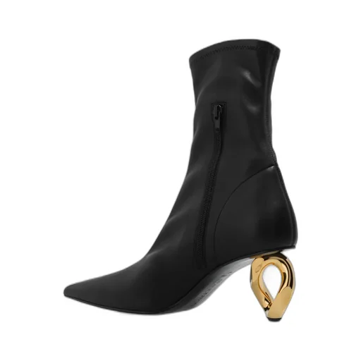 Pointed-Toe Heeled Ankle Boots