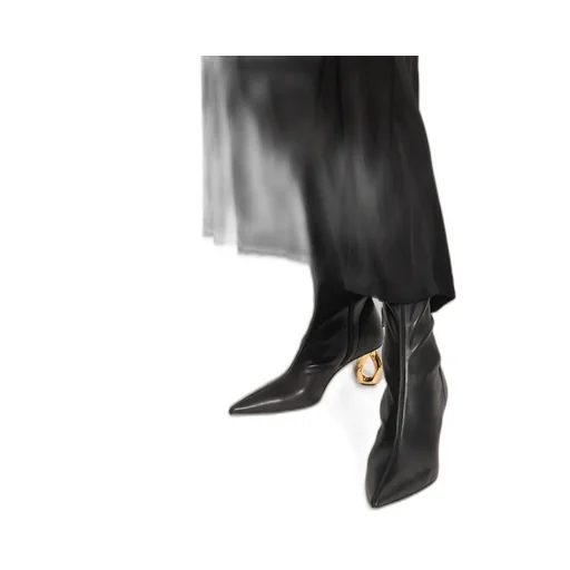 Pointed-Toe Heeled Ankle Boots
