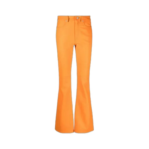High-Waisted Leather Bootcut Trousers