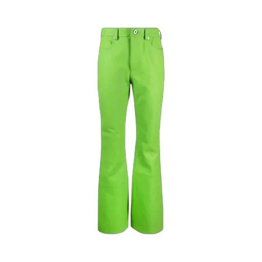 High-Waisted Leather Bootcut Trousers