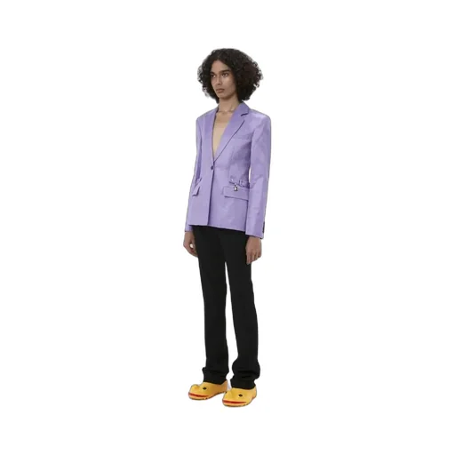 Padlock Strap Single-Breasted Blazer